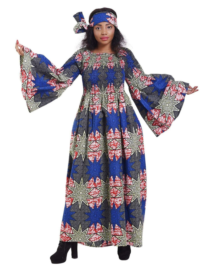 Off Shoulder African Print Maxi Dress 2190 - Advance Apparels Inc