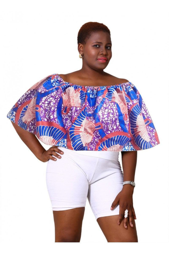 Off Shoulder Ankara Print Blouse 2220 - Advance Apparels Inc