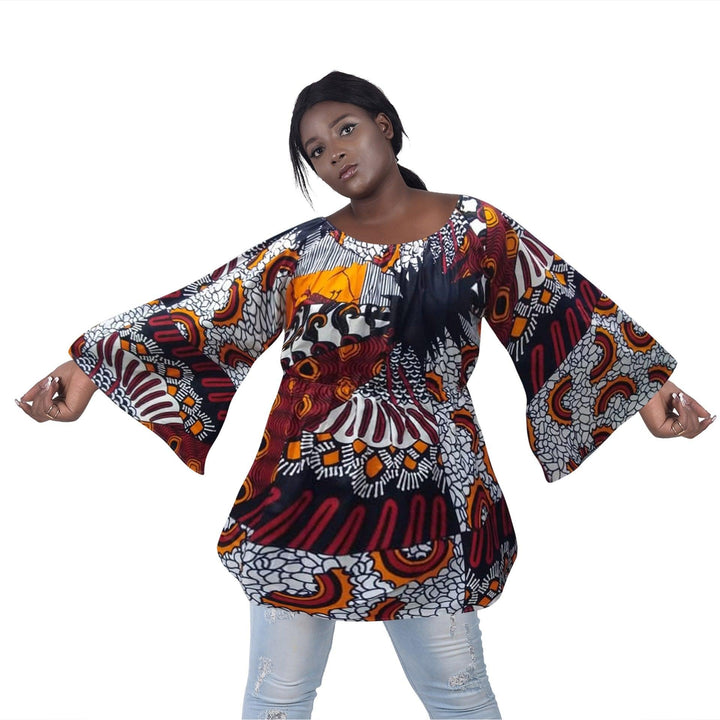 Off Shoulder Bell Sleeve Ankara Blouse 2230 - Advance Apparels Inc