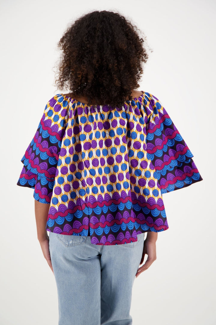 On/Off Shoulder African Print Blouse 166-8 - Advance Apparels Inc