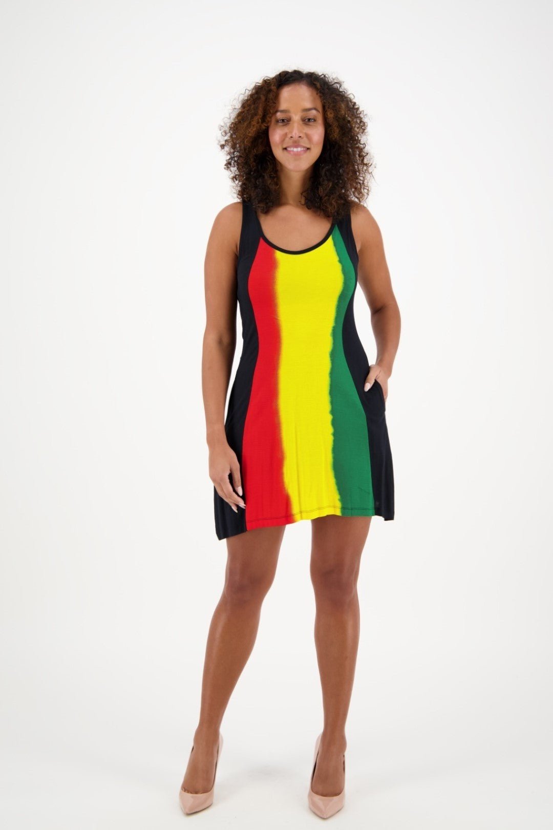 Open Back Rasta Middy Dress R-482 - Advance Apparels Inc