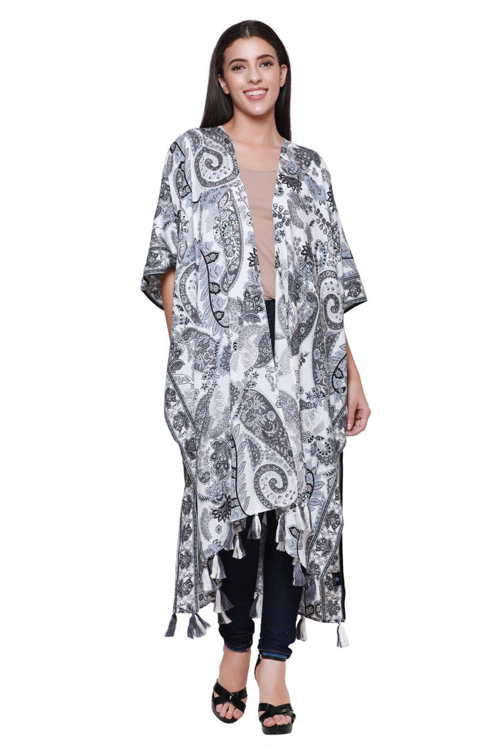 Paisley Print Beach Cover Up Kimono 22032 - Advance Apparels Inc