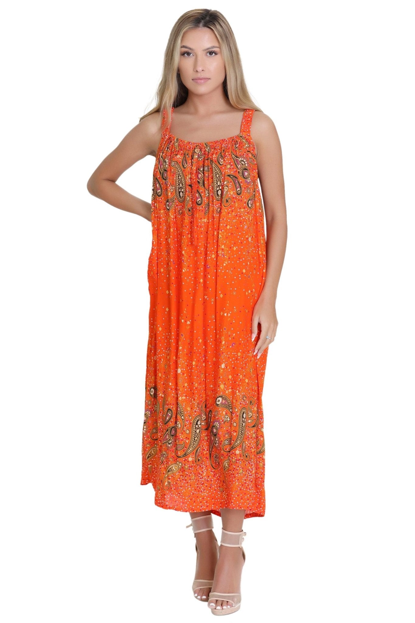 Paisley Print Resort Dress TH-2027B - Advance Apparels Inc