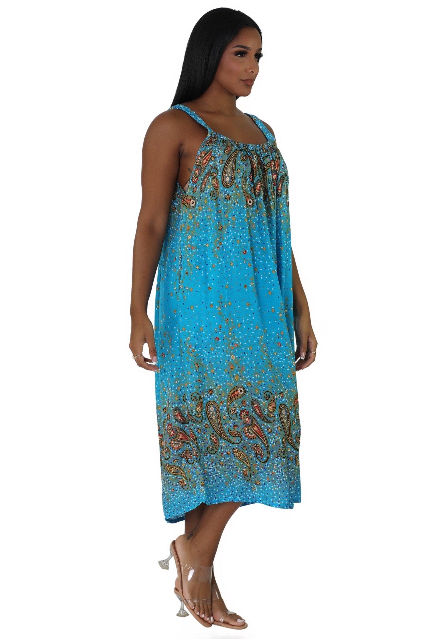 Paisley Print Resort Dress TH-2027B - Advance Apparels Inc