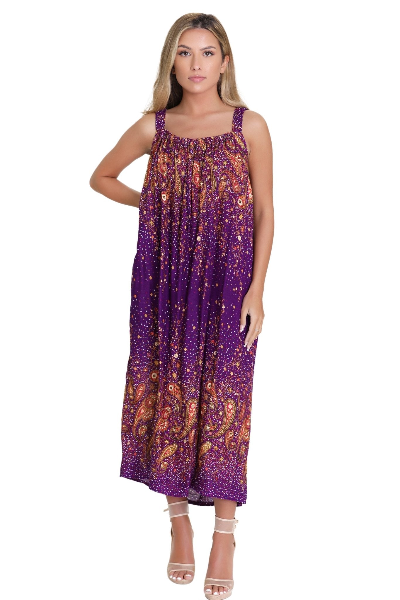 Paisley Print Resort Dress TH-2027B - Advance Apparels Inc