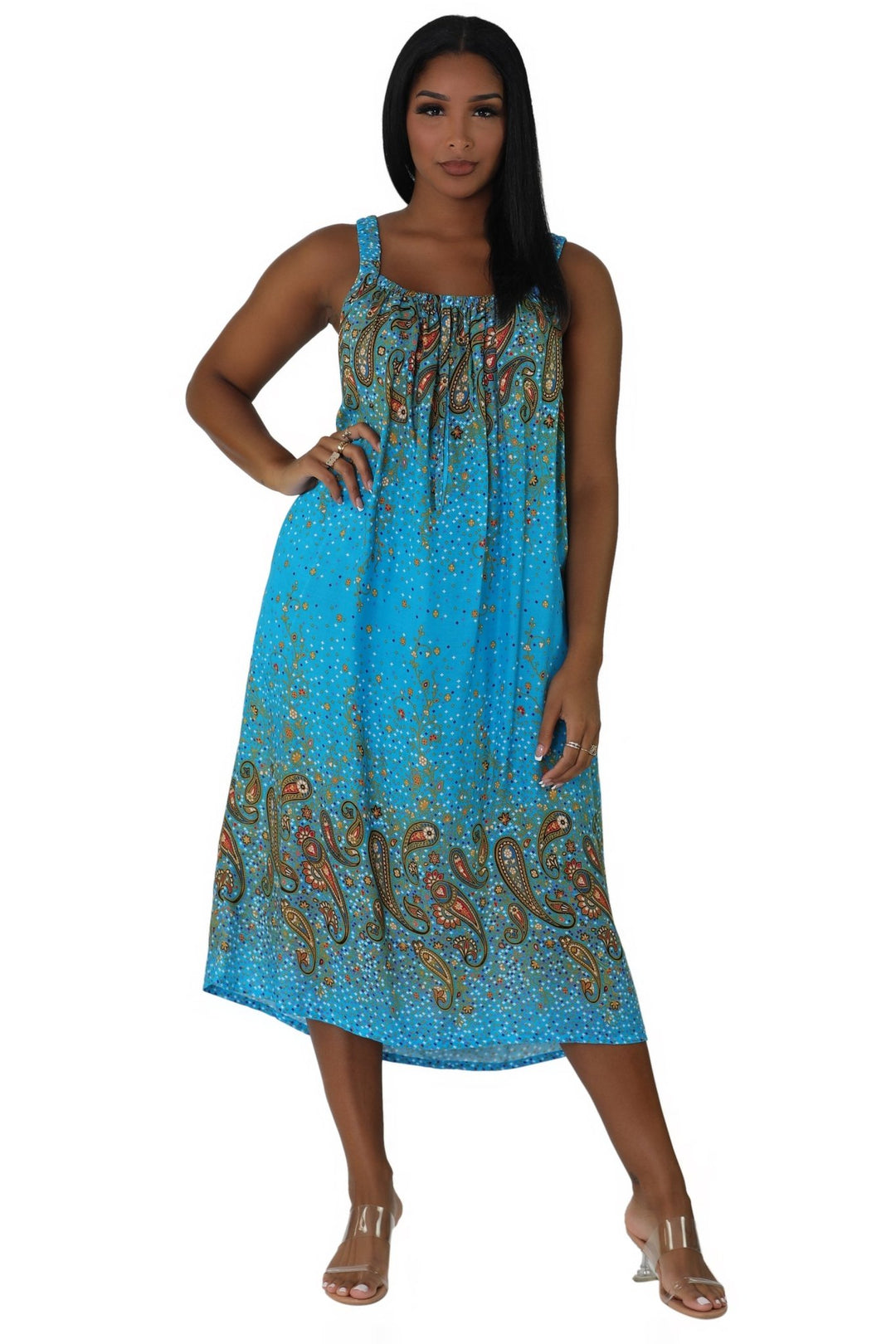 Paisley Print Resort Dress TH-2027B - Advance Apparels Inc