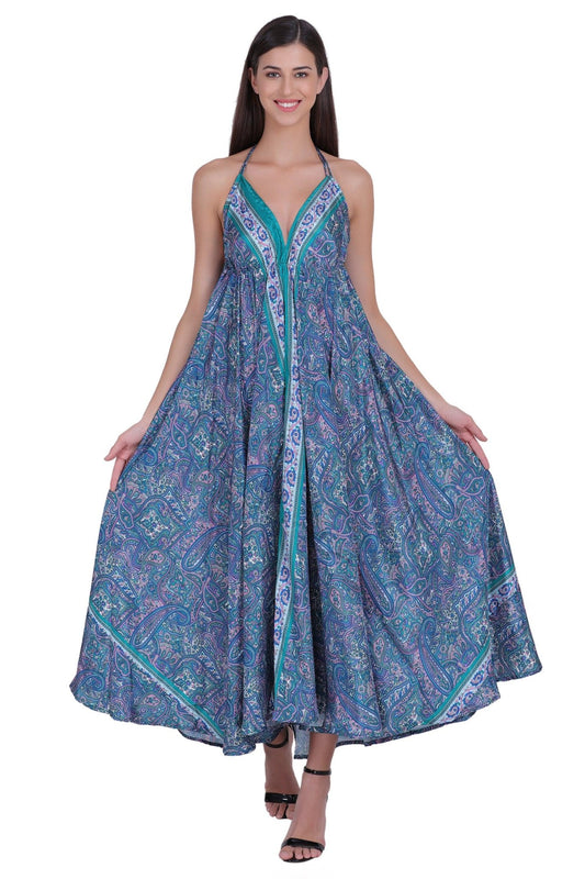 Paisley Printed Silk Dress AB23001 - Advance Apparels Inc