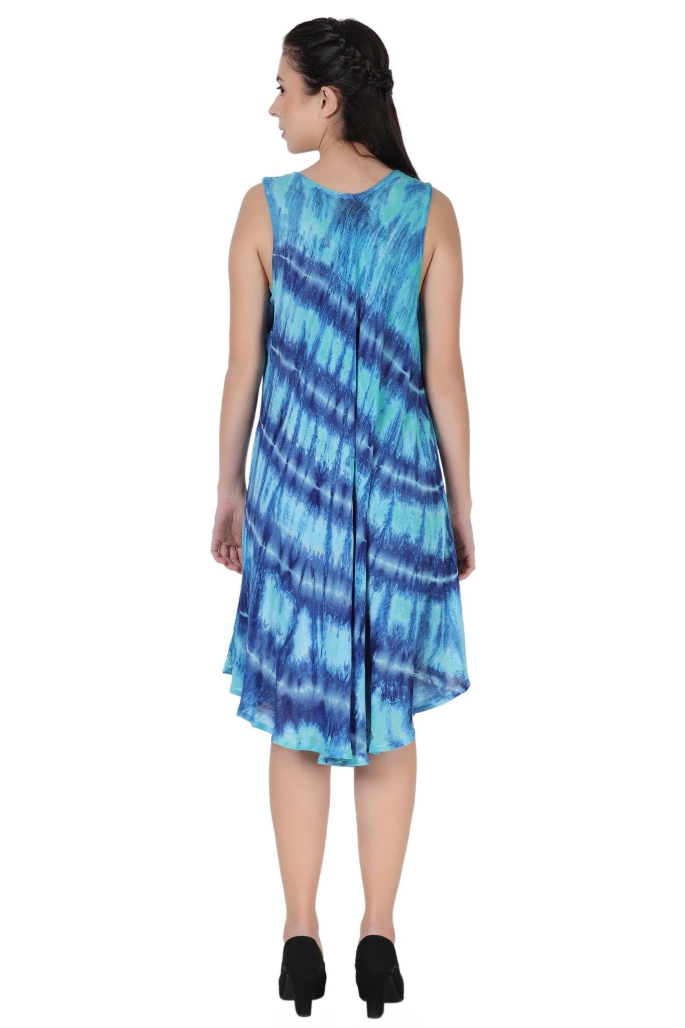 Palm Tree Block Print Dress 422211R - Advance Apparels Inc