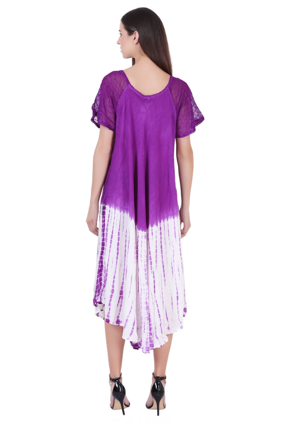Palm Tree Block Print Tie Dye Dress 18603 - Advance Apparels Inc