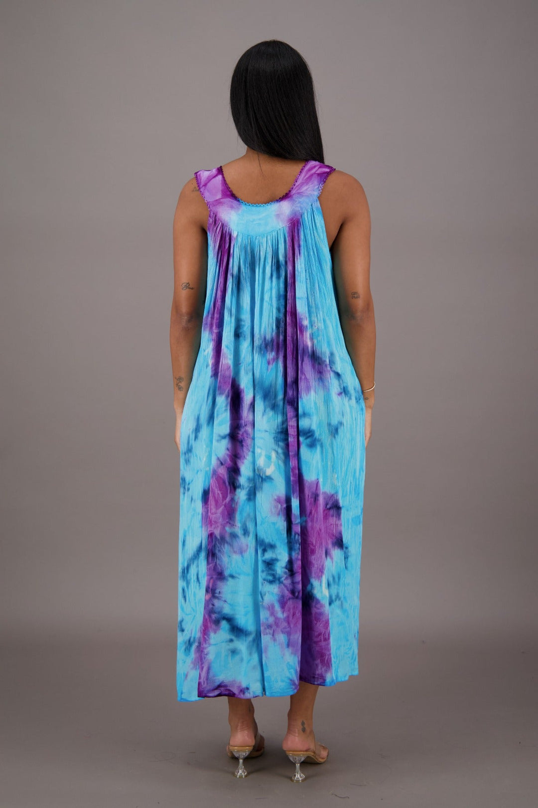 Palm Tree Tie Dye Beach Dress 24326 - Advance Apparels Inc