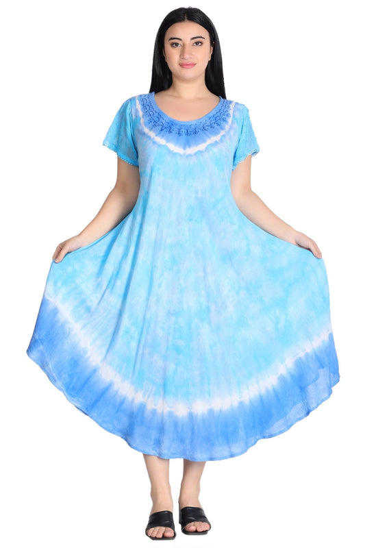 Pastel Cap Sleeve Tie Dye Dress 522140SLV - Advance Apparels Inc