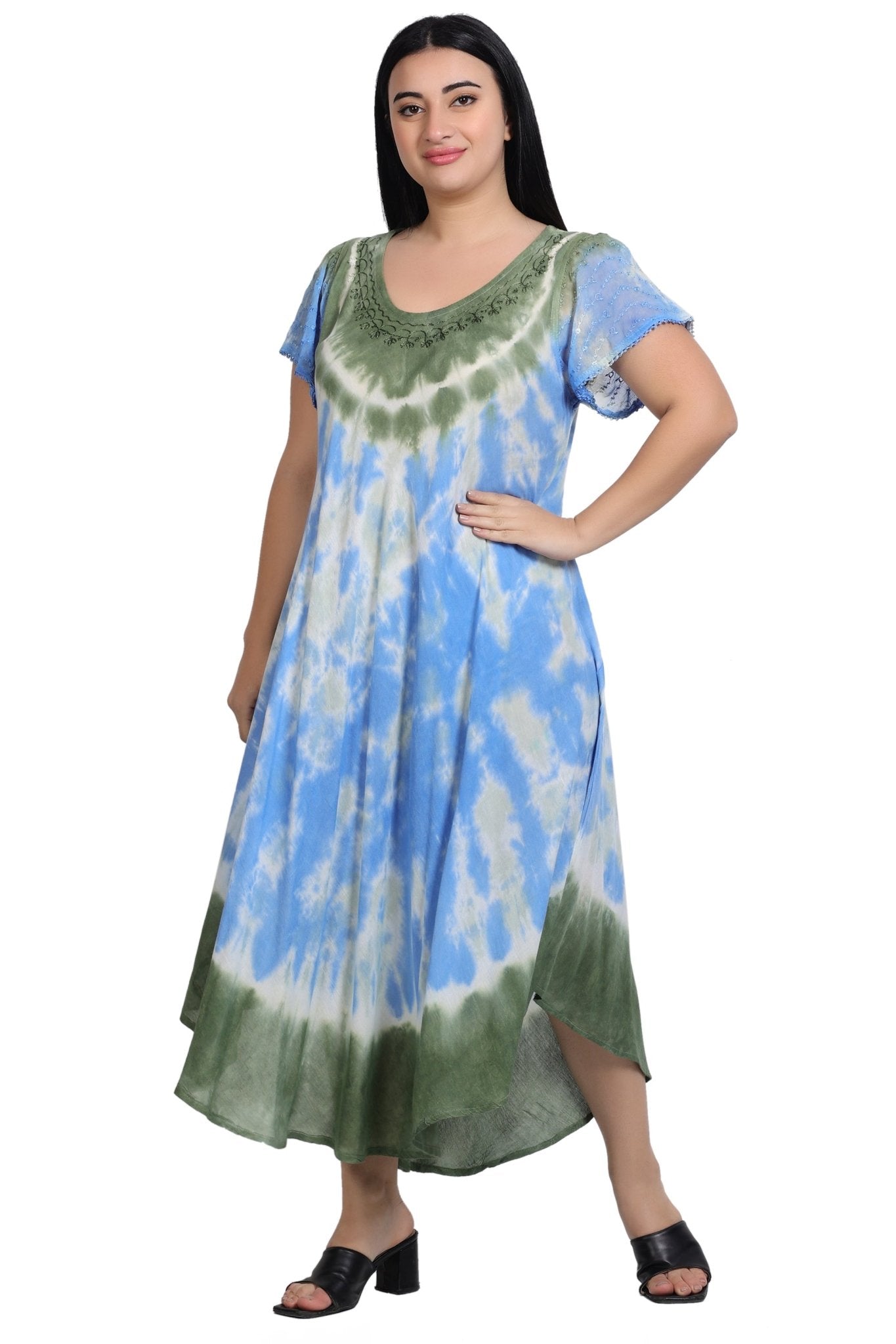 Pastel Cap Sleeve Tie Dye Dress 522140SLV - Advance Apparels Inc