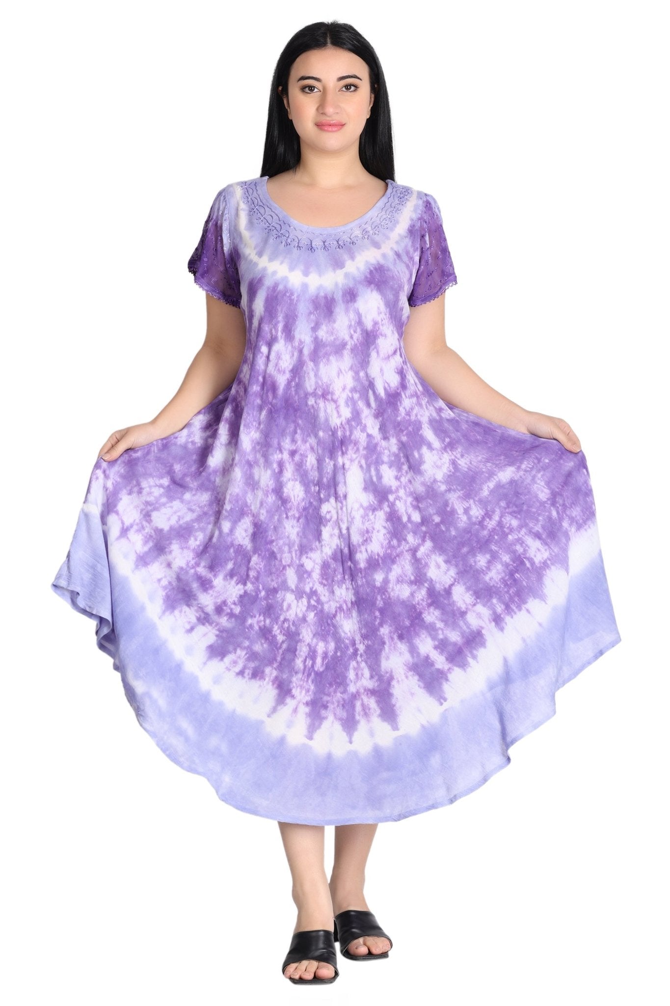 Pastel Cap Sleeve Tie Dye Dress 522140SLV - Advance Apparels Inc