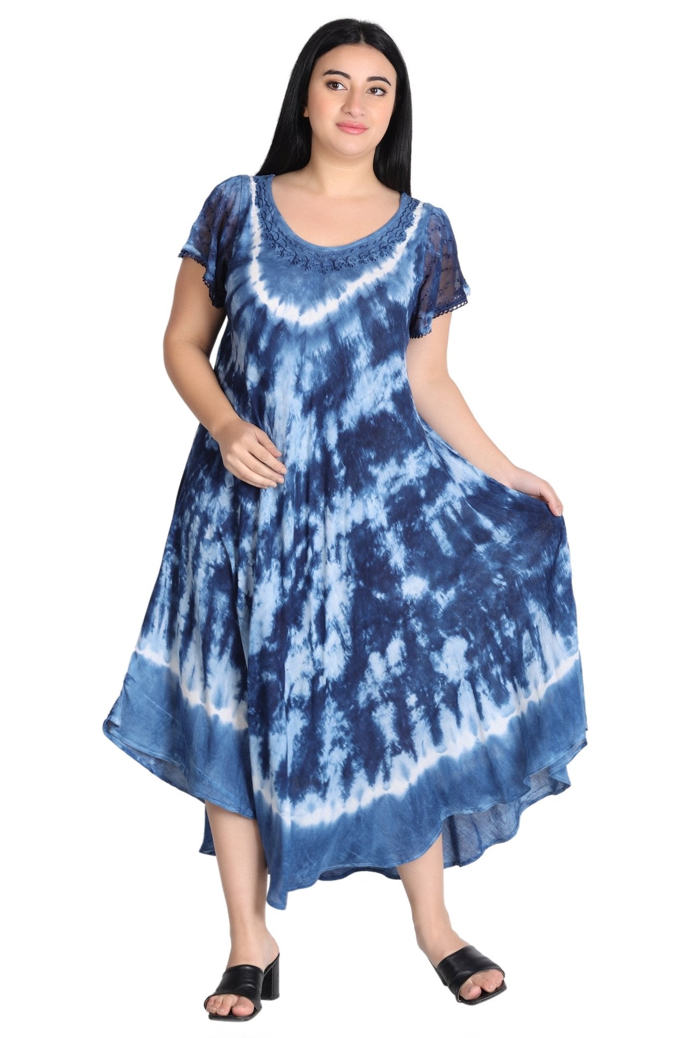 Pastel Cap Sleeve Tie Dye Dress 522140SLV - Advance Apparels Inc