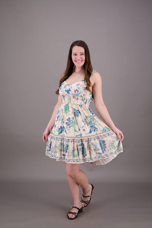 Pastel Floral Middy Dress 24925 - Advance Apparels Inc