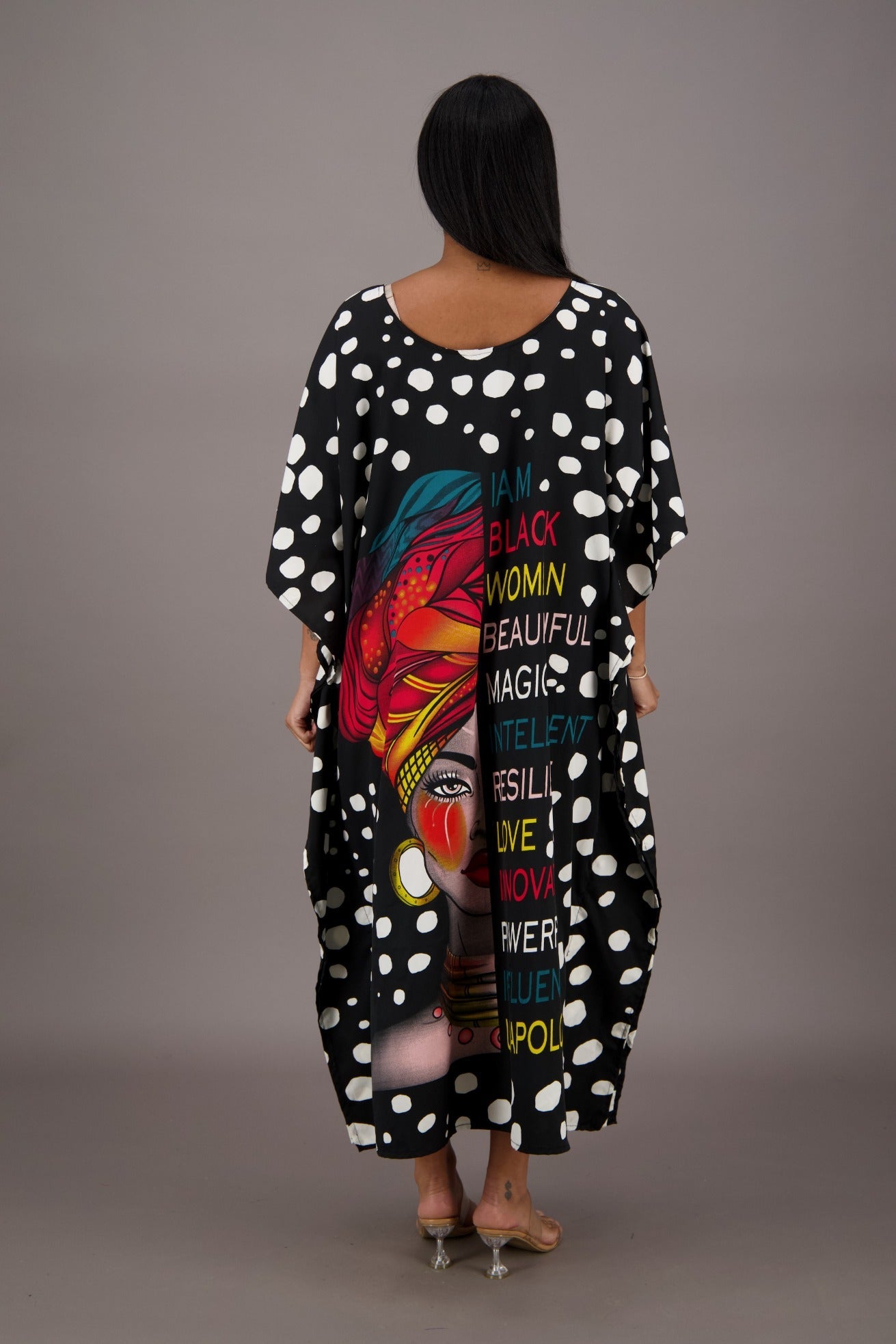 Polka Dot Empowerment Print Kaftan KAF-42204 - Advance Apparels Inc