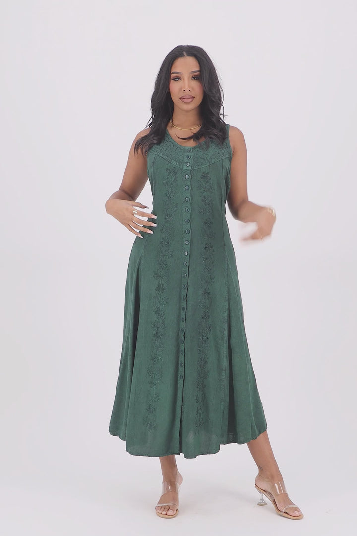 Advance Apparels Renaissance Acidwash Sleeveless Dress 15221