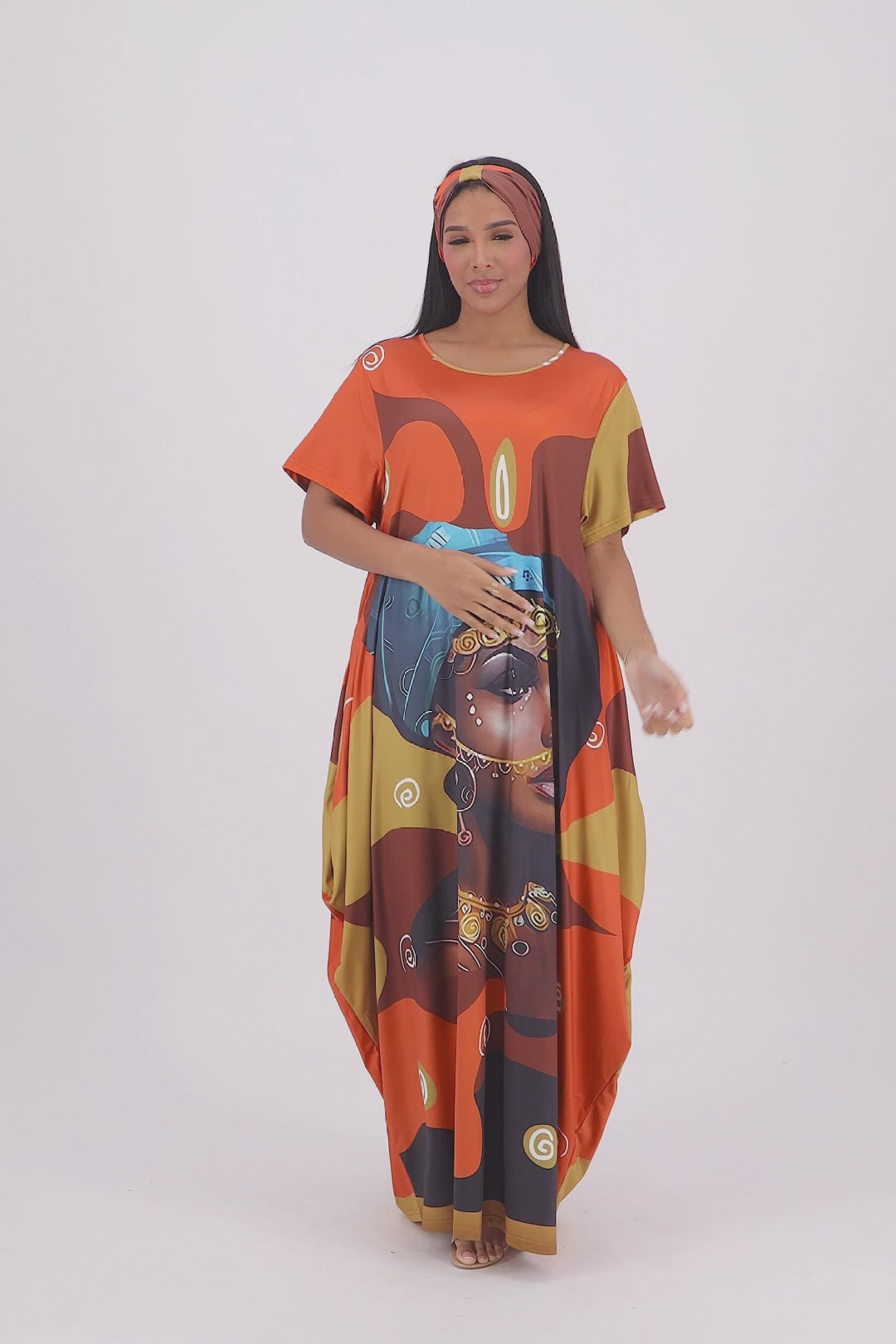 African Jewelry Print Kaftan CH8855