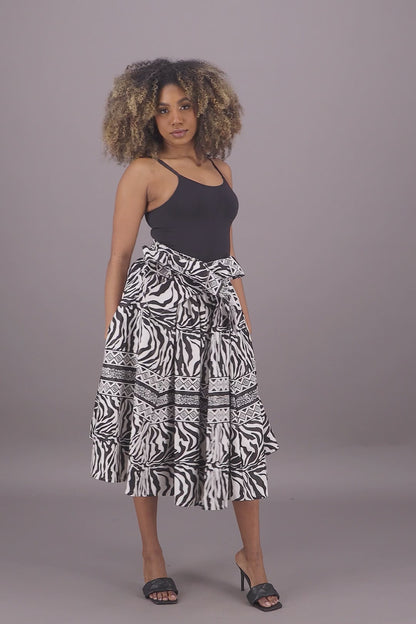 Mid-Length African Print Skirt 16321-261