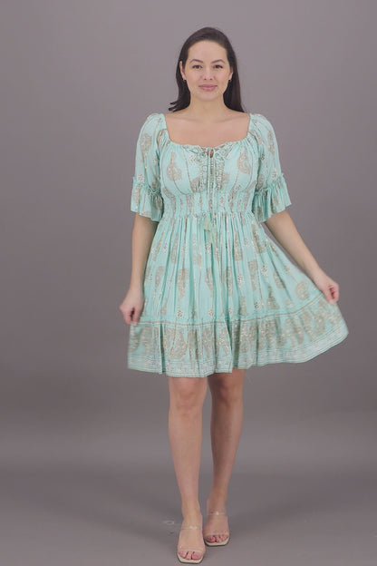 Pastel Paisley Short Sleeve Dress 24942