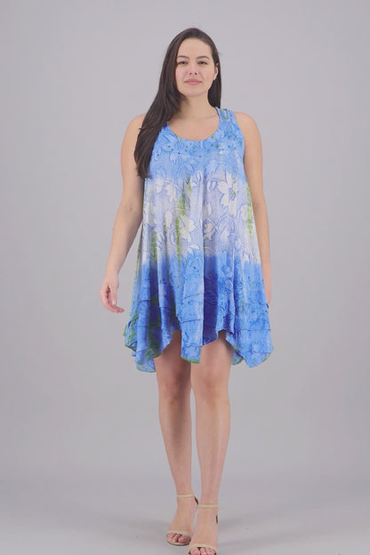 Floral Print Tie-Dye Dress 191478