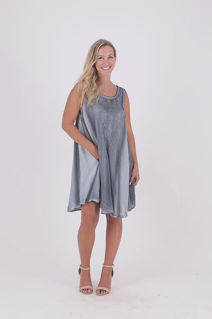 Mineral Wash Beach Dress w/ Pockets 17608