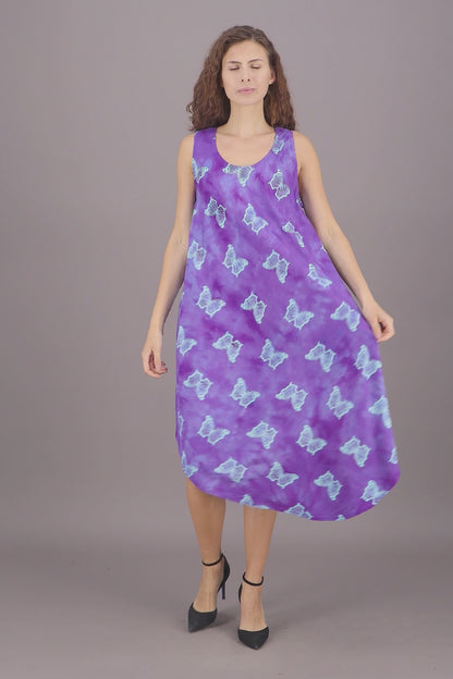 Butterfly Print Tie Dye Resort Dress 17143