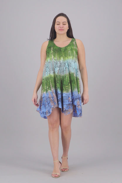 Floral Print Tie-Dye Dress 191478