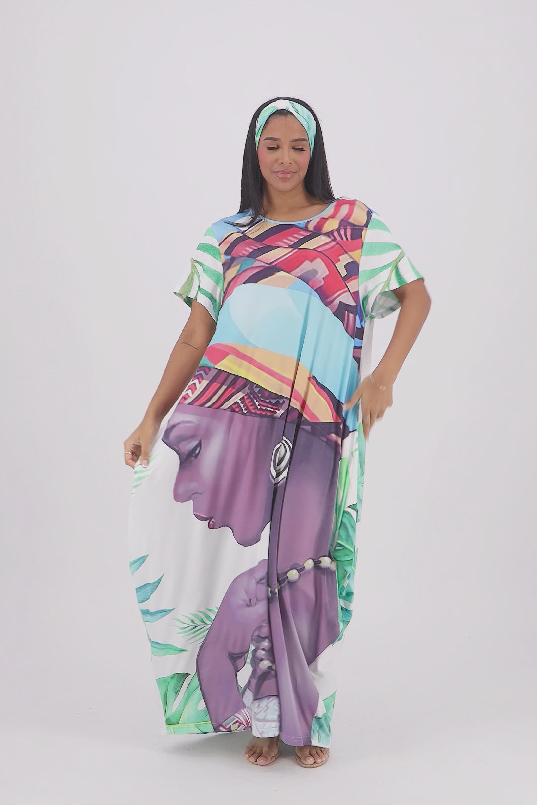 Water Color Print Kaftan CH8854