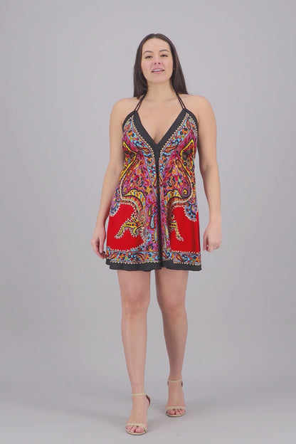 1928-Short Length Batik Scarf Dress