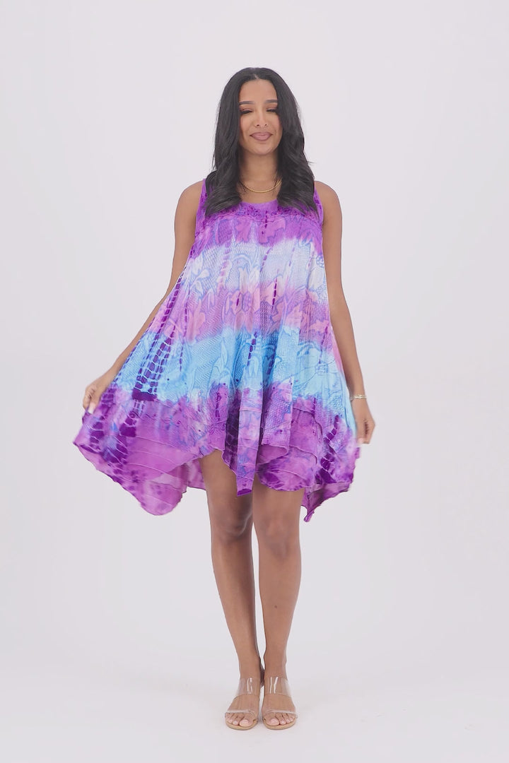 Floral Print Tie-Dye Dress 191478