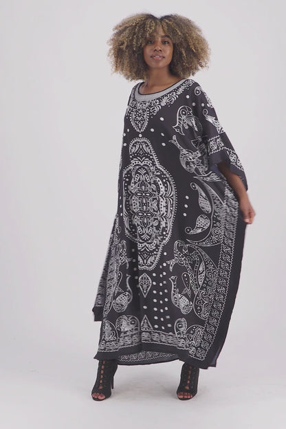 Geometric Print Kaftan KAF-1040