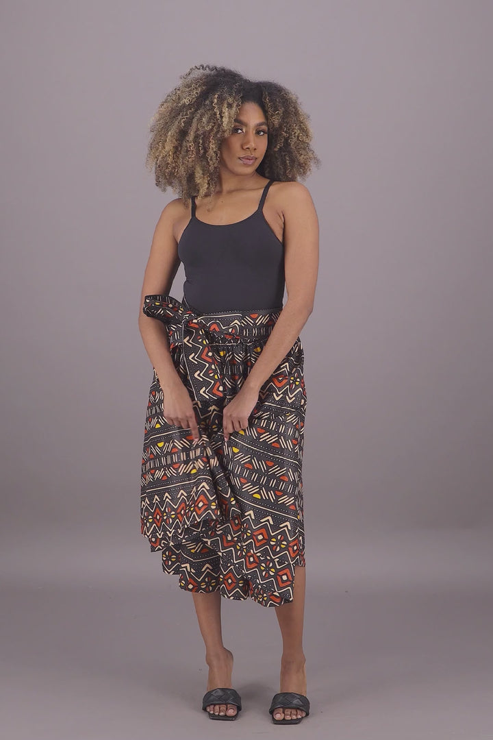 Mid-Length African Print Skirt 16321-257