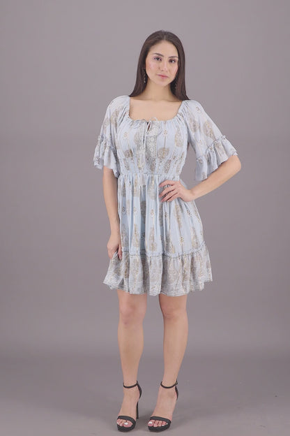 Pastel Paisley Short Sleeve Dress 24942