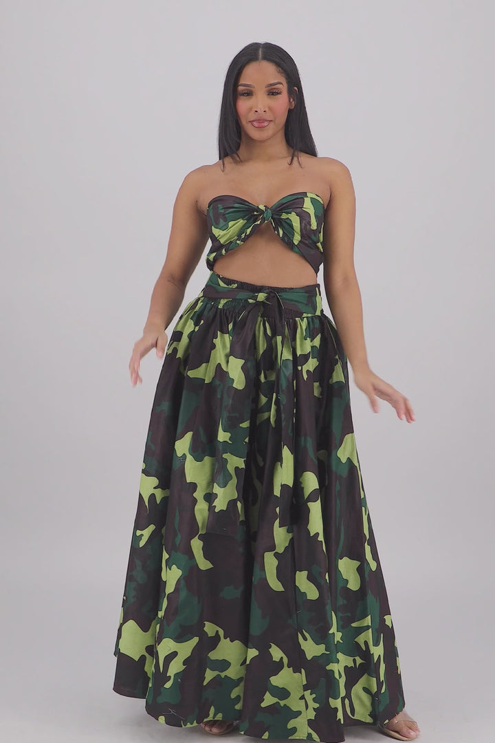 Forest Camo Wide-Leg Palazzo Pants 61-274