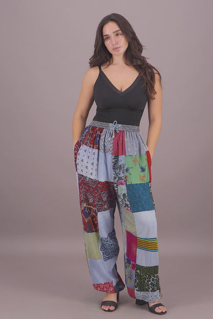 Wide Leg Patchwork Pants PAT-3259