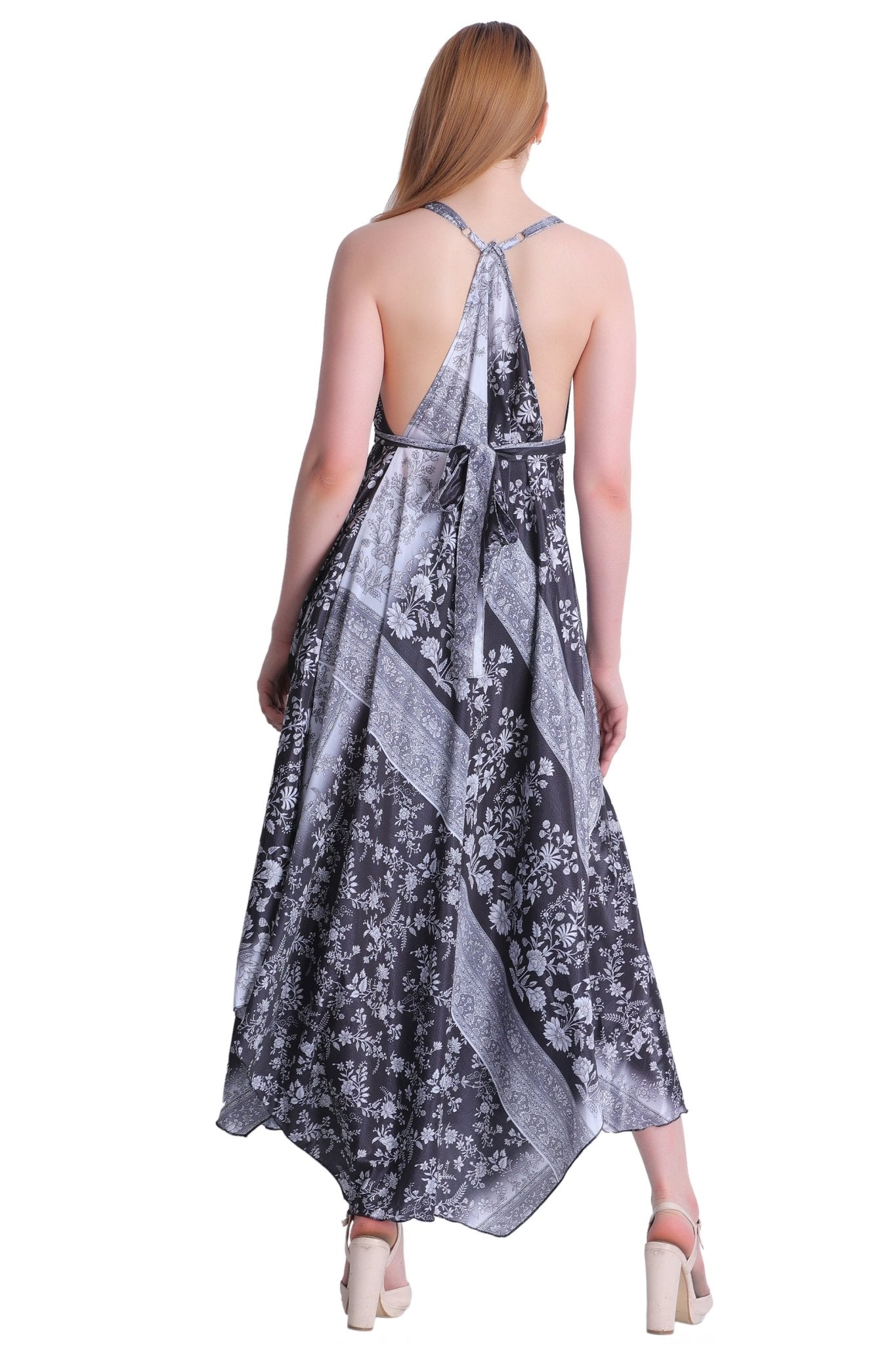 Printed Silk Dress AB-12009 - Advance Apparels Inc