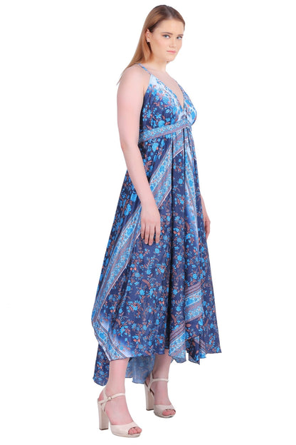 Printed Silk Dress AB-12009 - Advance Apparels Inc