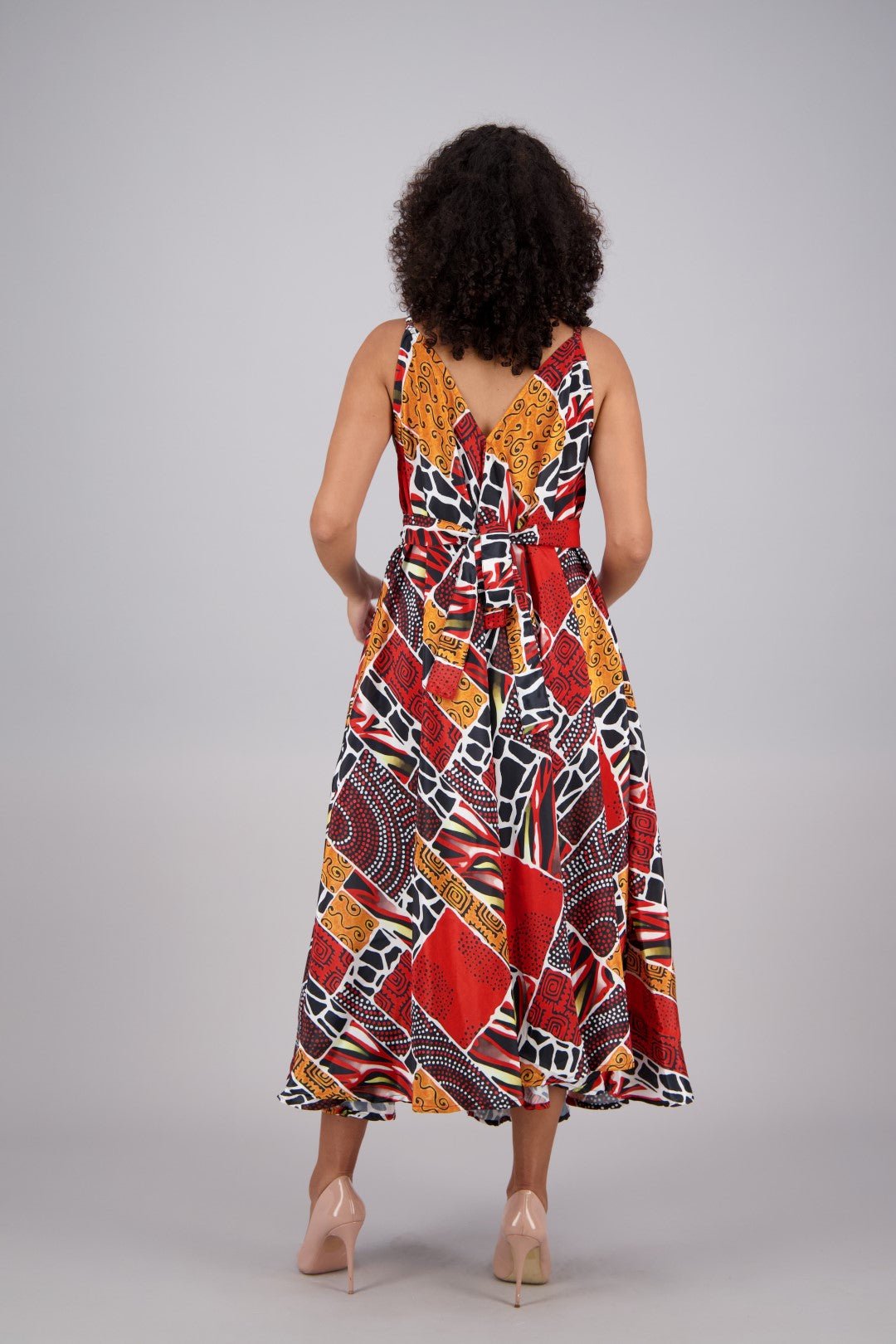 Printed Silk Maxi Dress AB160230 - Advance Apparels Inc