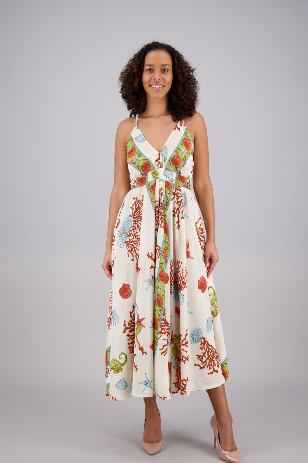 Printed Silk Maxi Dress AB16054 - Advance Apparels Inc