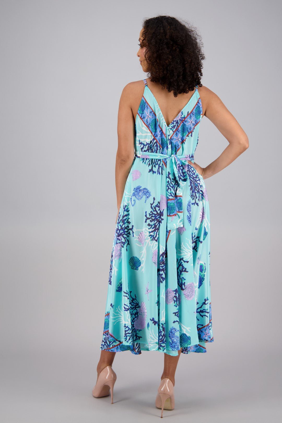 Printed Silk Maxi Dress AB16054 - Advance Apparels Inc