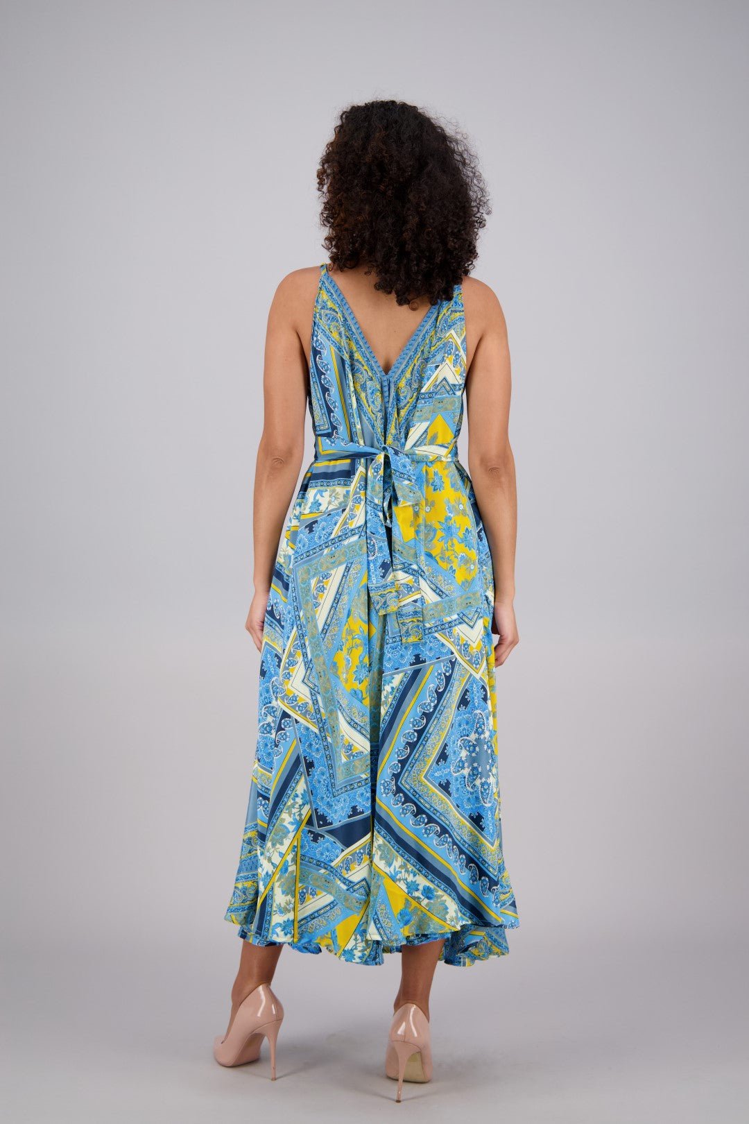 Printed Silk Maxi Dress AB16066 - Advance Apparels Inc