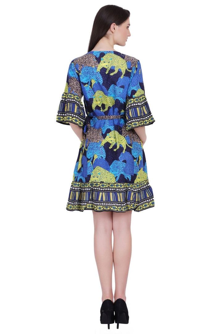 Printed Wrap Dress 262103 - Advance Apparels Inc