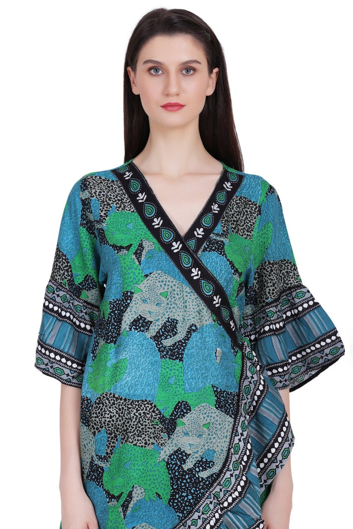 Printed Wrap Dress 262103 - Advance Apparels Inc