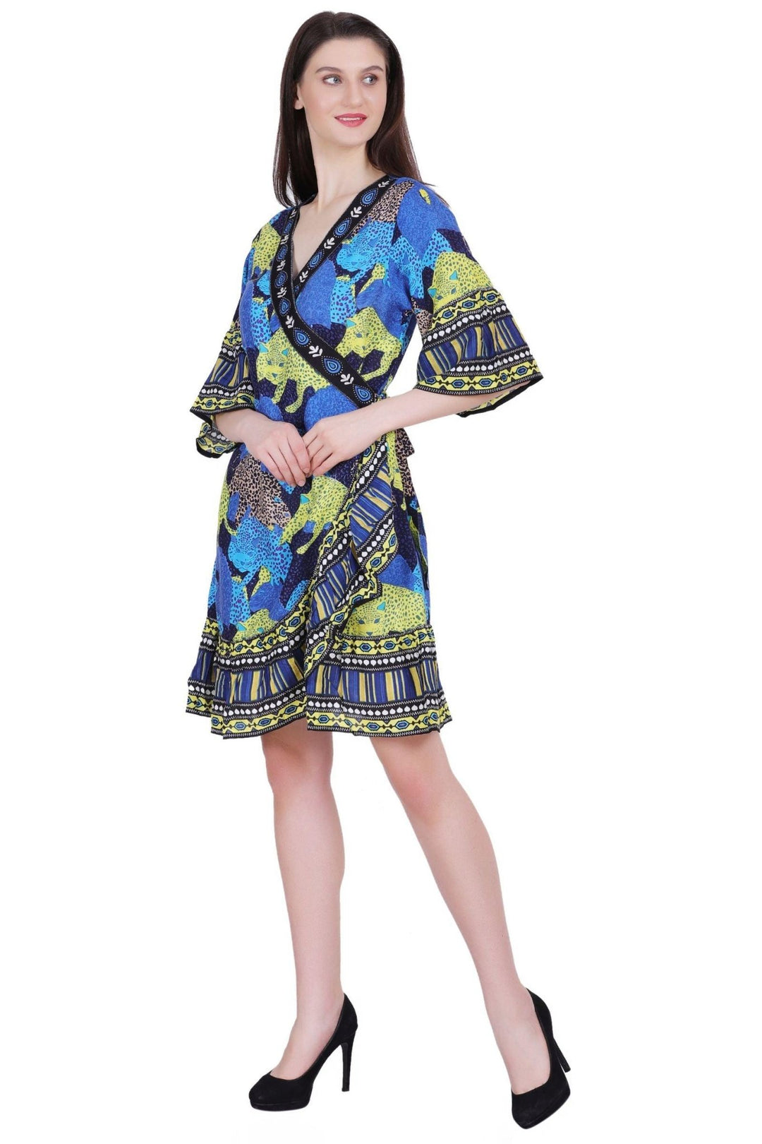 Printed Wrap Dress 262103 - Advance Apparels Inc