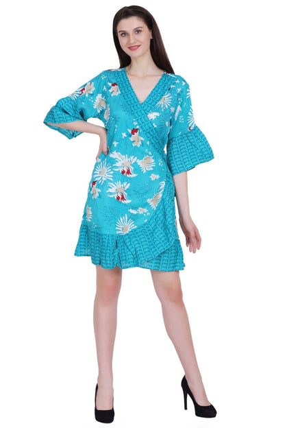 Printed Wrap Dress 262104 - Advance Apparels Inc