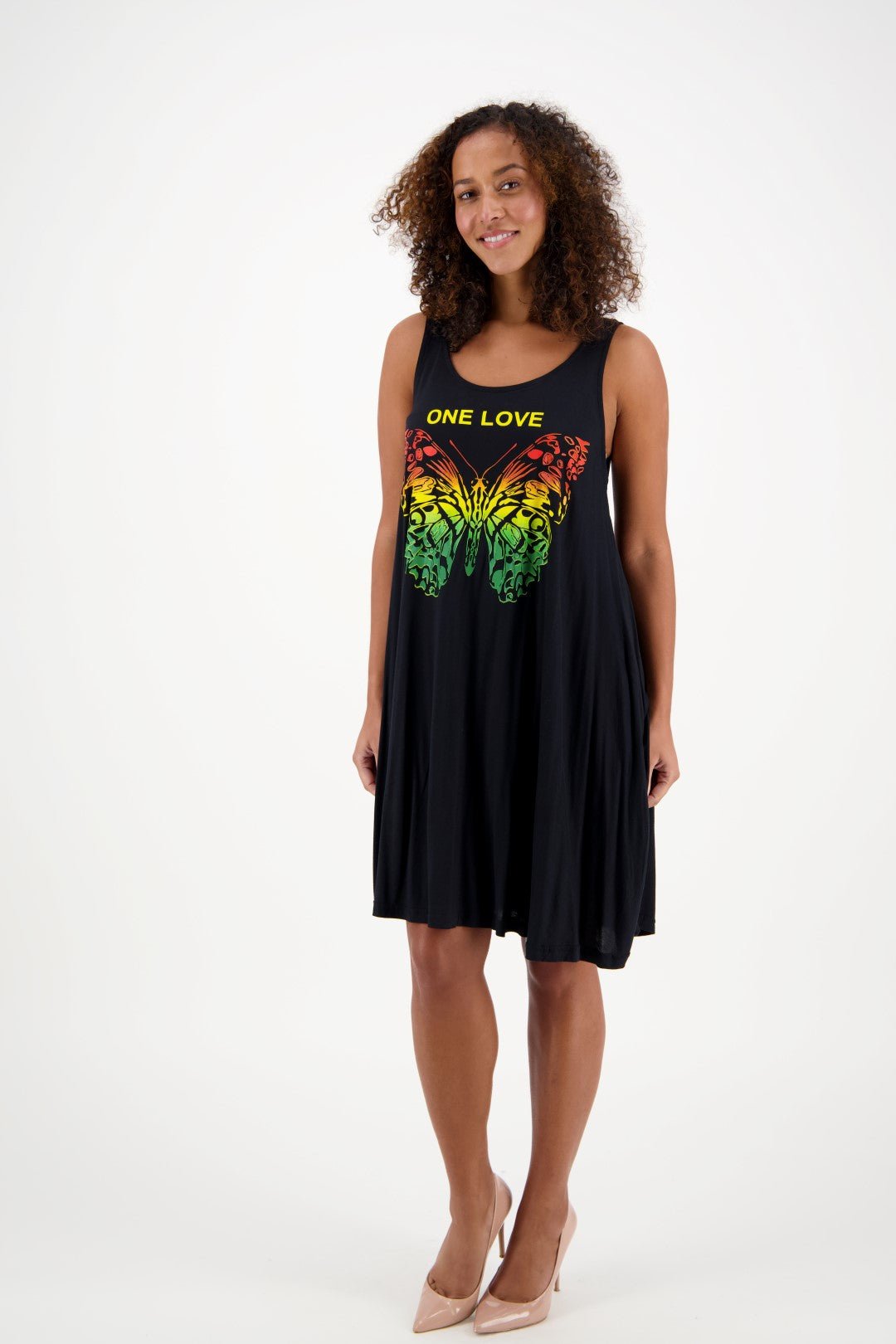 Rasta- 473-One Love Rasta Butterfly Dress w/ Pockets 473 - Advance Apparels Inc