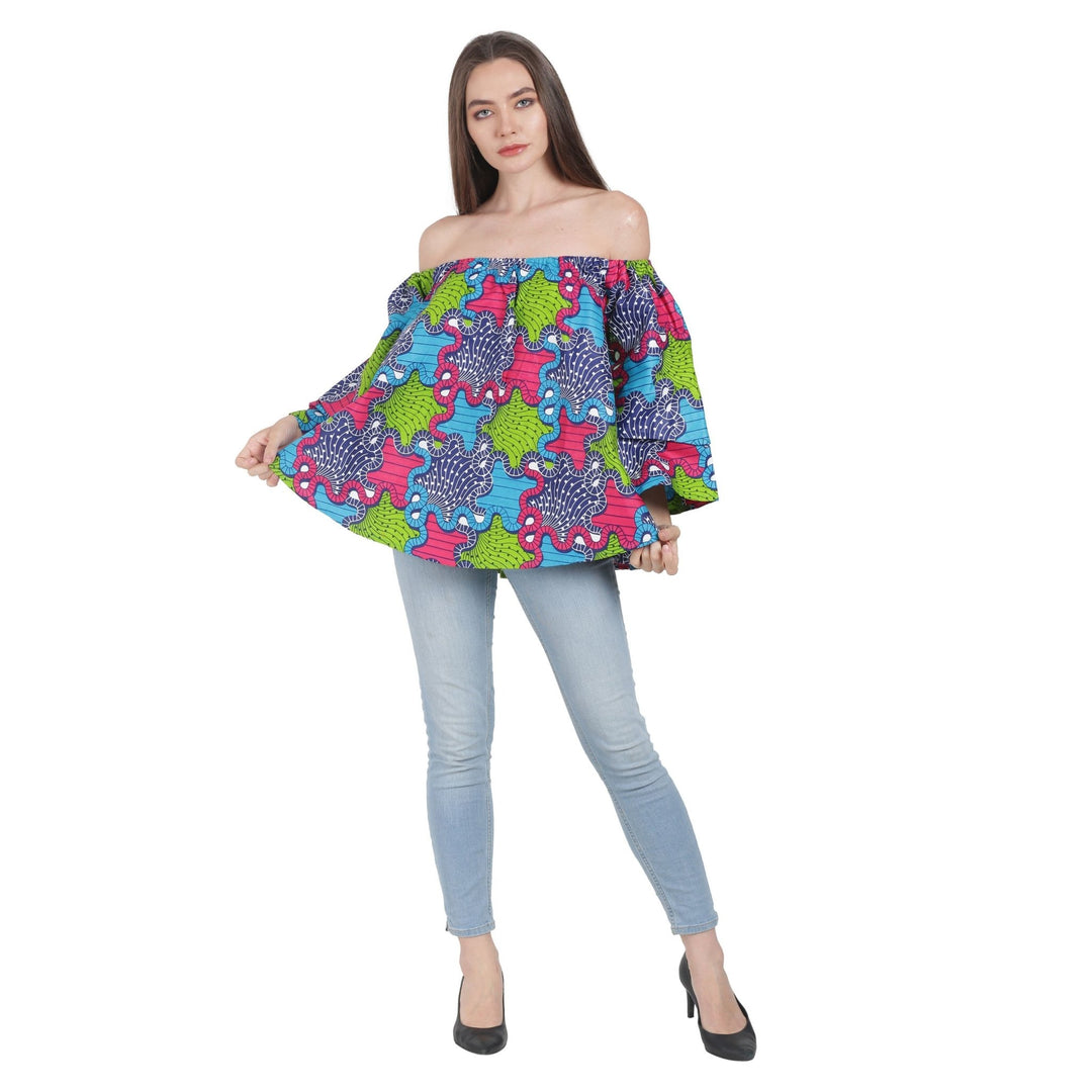 Rebel Ankara On/Off Shoulder Blouse 166-604 - Advance Apparels Inc