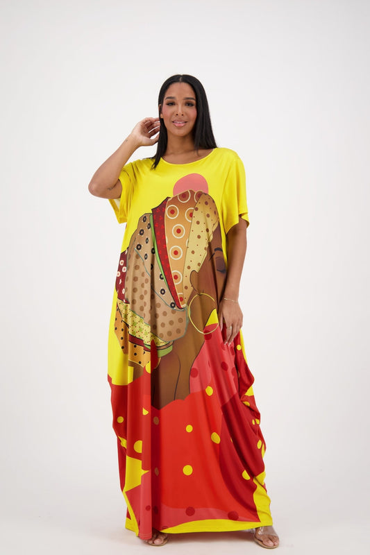 Red/Yellow Tribal Kaftan CH8852 - Advance Apparels Inc