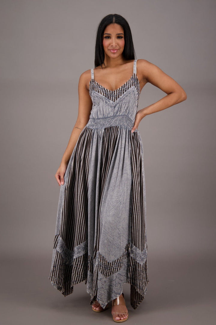 Regal Flair Acid Wash Maxi Dress ADL-24339 - Advance Apparels Inc